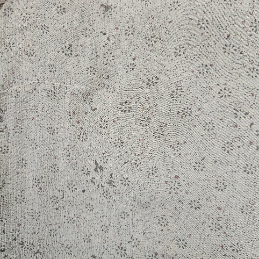 J Jill Beige Floral Cottagecore Blouse Romantic Prairie Boho Button Top S - Picture 6 of 8